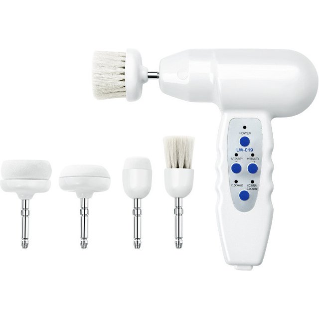 5 in 1 Electric Rotary Washing Cleansing Face Brushes Massage Body Facial Dead Skin Cuticle Cleanser Home Beauty Spa Care Device