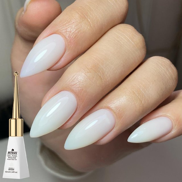MTSSII 10ml Scepter Bottle Rubber Base Gel Nail Polish Glass Bottle Milky White Pink Clear Jelly UV Gel LED Nail Art Varnish