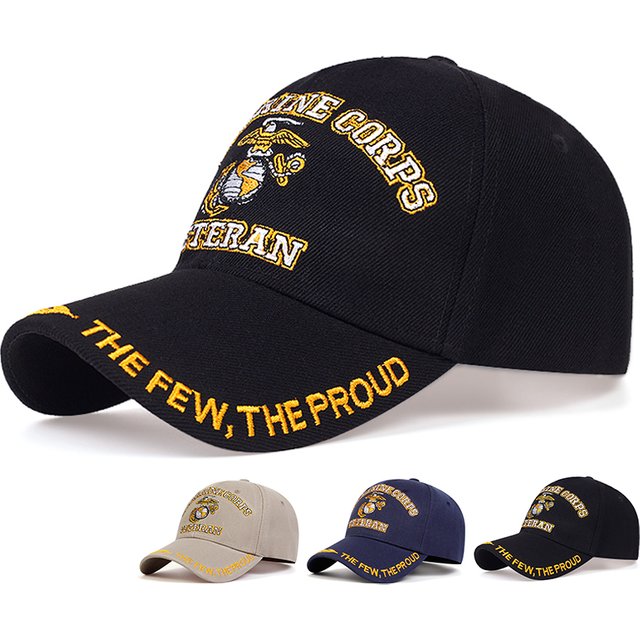 U.S. MARINE CORPS VETERAN Letter Embroidery Baseball Caps Spring and Autumn Unisex Outdoor Adjustable Casual Hats Sunscreen Hat