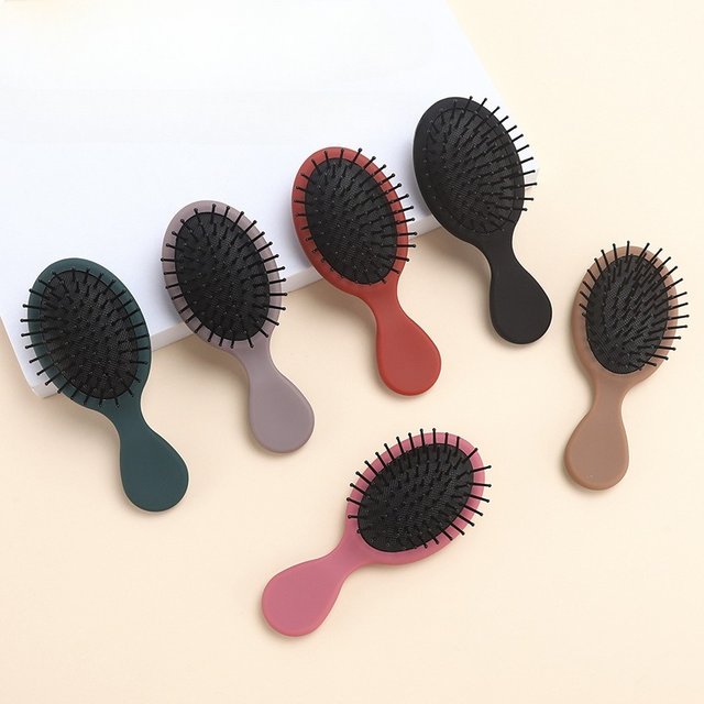 1PC Oval Boar Bristle & Nylon Hair Comb Anti-static Kids Mini Portable Scalp Massage Comb Salon Hair Care Brush Styling Tool