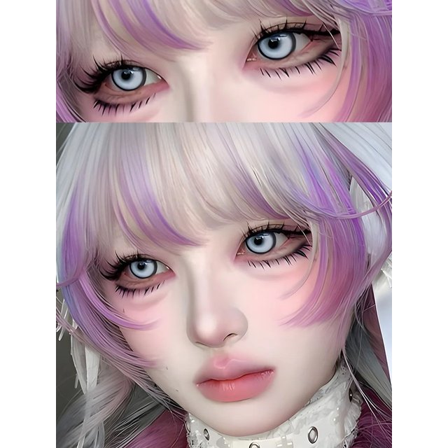 VISUASHOW Anime Cosplay Colored Contacts 14.2mm Half‑Year Soft Lenses for Coser Halloween Costume Party Character Eye Makeup