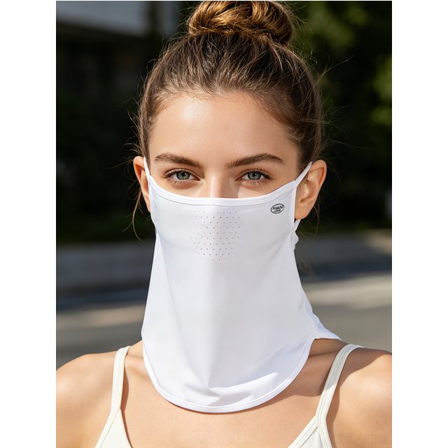 Ice Silk Sun Protection Face Neck Cover Adjustable Ear Loops Breathable Hole Cooling UV Protection Face Mask for Outdoor