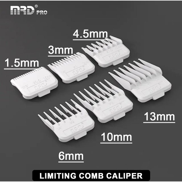 MRD 6pcs 1.5/3/4.5/6/10/13mm Professional Hair Clipper Combs with Metal magnet design Professional Cutting Guide Comb for Wahl