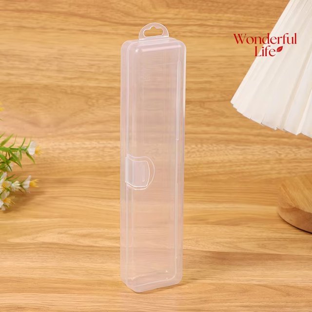 Transparent Plastic Portable Makeup Brush Organizer Eyebrow Pencil Transparent With Cover Storage Box Accessories Brush Eyebrow