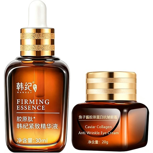 Moisturizing Face Serum and Cream Brighten Firming Anti-wrinkle Collagen Pre-Essence Caviar Eye Cream Dark Circle Eyebag Remover