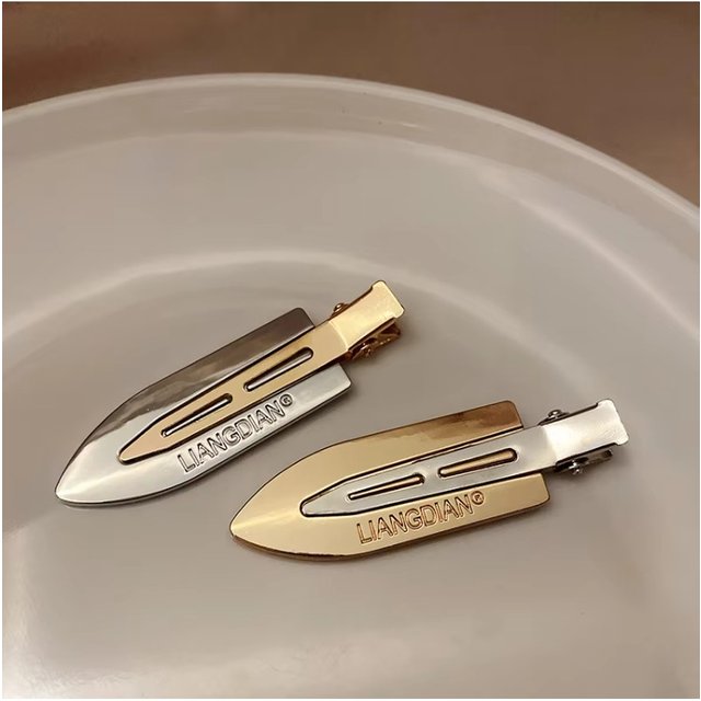 2pcs Gold Silver Metal Seamless Hair Clips Side Bangs Fix Fringe Barrette Makeup Wash Face Clips Women Girls Styling Hairpins