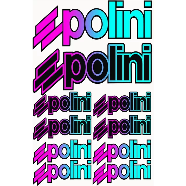Creativity Car Stickers 10pcs Set - Compatible for Polini Motorcycle Car PVC Decals Graphic Sticker Waterproof Sunscreen Kit