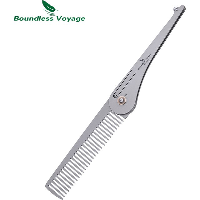 Titanium Foldable Comb Ultralight Travel Metal Comb for Hair Beard Anti-Static & Portable Pocket Comb EDC for men Women