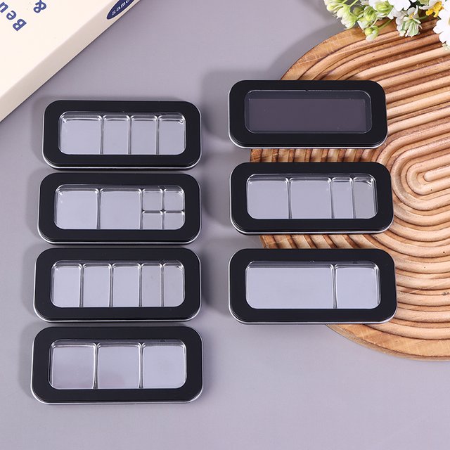 Palette à paupières magnétique rechargeable vide, noire/transparente, conteneur cosmétique DIY pour le rangement du maquillage, rouge à lèvres, fond de teint, blush