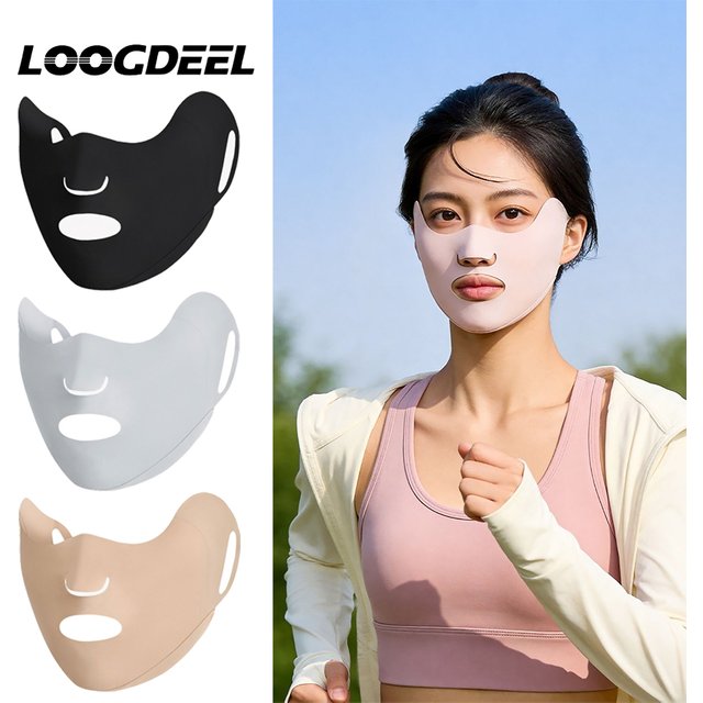 LOOGDEEL New Breathable Ice Silk Mask Anti-UV Riding Face Mask Protect The Corners of The Eyes Washable Dustproof Sunscreen Mask