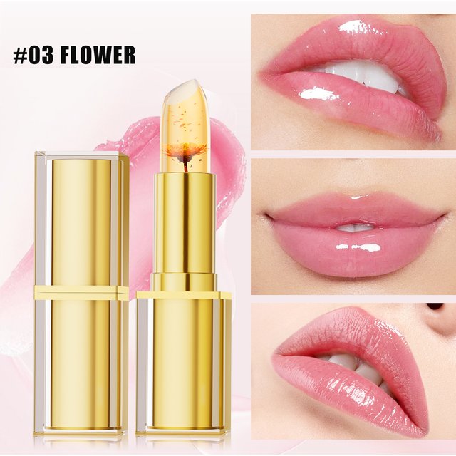 Jelly Gradient Lipstick, Cup Non-stick Gold Foil PH Color Changing Lip Balm, Long Lasting Hydrating Moisturizing Makeup Lipstick