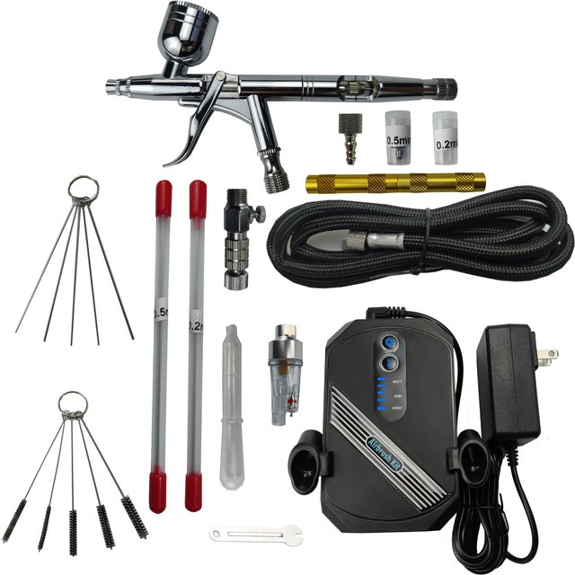 Dual-Action Airbrush Tool with Trigger Control, Easy to Operate. Suitable for Model Painting, Nail Art, Makeup and Art Painting.