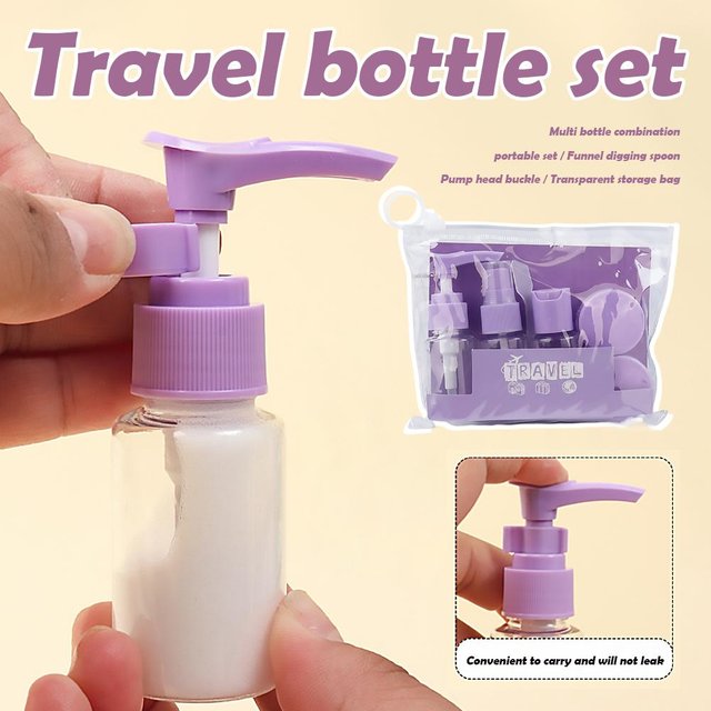 Travel Bottles Kit Leak Proof Portable Toiletry Containers Clear Travel Size Cosmetic Bottles For Lotion Shampoo Cream