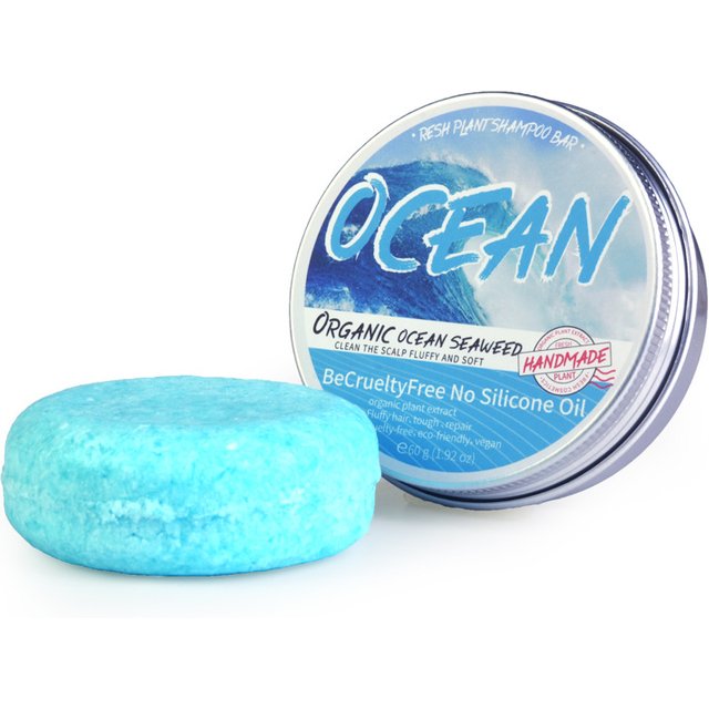 Fresh Ocean Fragrance Shampoo Soap, Plant-Based Shampoo Soap, Sea Salt Soap, Deep Cleaning, Oil Removal, Dandruff Removal, Smoot