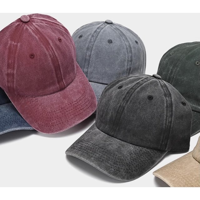 Sunscreen Water Washed MEN'S Baseball Cap with a Small Face, Retro Distressed and Versatile Trendy Duck Tongue Hat, MEN'S Big He