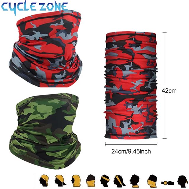 Cycling Face Mask Absorb Sweat Breathable Fishing Training Sport UV Face Scarf Neck Gaiter Summer Bicycle Face Bandana Head Band