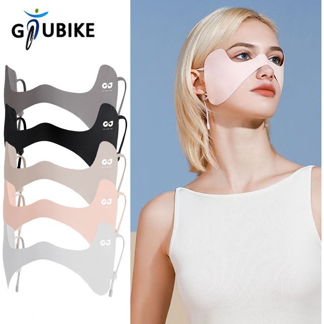 GTUBIKE 1PCS Summer Ice Silk Mask Sunscreen Face Scarf Solid Color Sunscreen Eye Patches Sunscreen Veil Face Cover Riding Mask