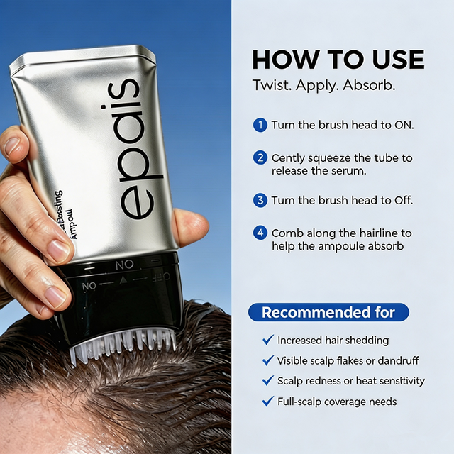 Epais Scalp Boosting Ampoule Hair Care Serum With Massage Comb Nourish Scalp Support Healthy Hair Growth Hair Loss Care Essence