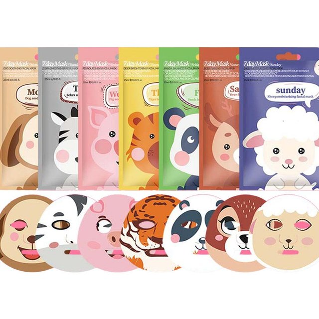 1/5pcs Cute Cartoon Animal Children's Sheet Mask Kids Spa Moisturize Face Masks Gentle Moisturizing Brighten Mask Skincare