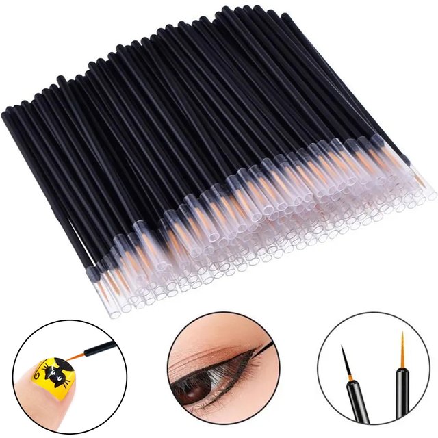 50pcs Disposable Nail Art Brush Eyeliner Eyeline Makeup Tools Manicure Painting Pen Tool Brushes