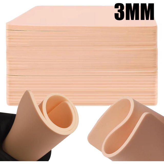 3MM Tattoo Practice Skin Silicone Fake Skin Double-Sided Synthetic Leather Permanent Makeup Tattoo Beginner Training Skin Supply