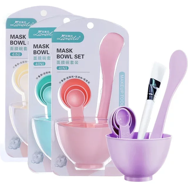9/6/pcs Set Pink Mask Bowl Facial Mask Full DIY Beauty Tools Facial Mask Mixing Bowl Brush Spoon Stick Tool Face Care Kit