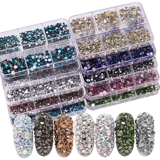 1426pcs Shimmering Rhinestones Nail Art Charms - Flatback Gemstones for Versatile Decoration - Adorns Nails Shoes Makeup Bags