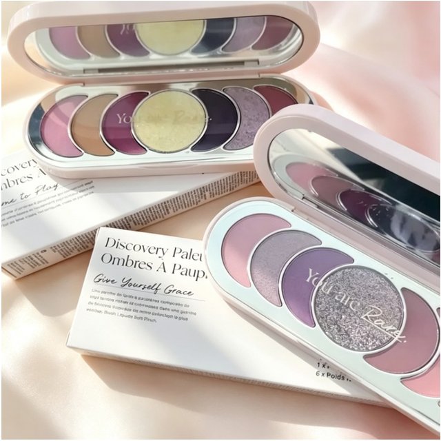 New Rare Beauty 7-color Eye Shadow Plate with Mirror Matte Glitter Metallic Long Lasting Waterproof Portable Makeup Cosmetics