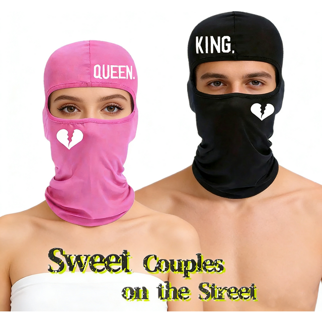 Street Couples King Queen Windproof Riding Printed Mask Baraklava Ice Silk Sunscreen Fully Face Street Sports Protection Mask