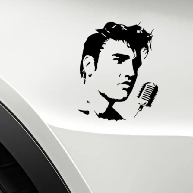 Car Stickers Decor Motorcycle Decals Personalized Fashion Elvis Decorative Accessories Creative Sunscreen Waterproof PVC,15*14cm