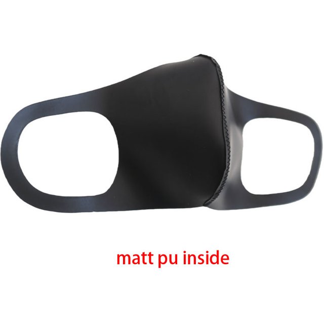 Shiny Matt Doule Sided PU Leather Cosplay Face Masks Wet Look PVC Reversible Masque Waterproof Washable Mouth Muffle Facemask