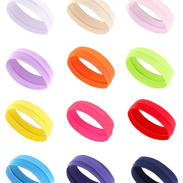 3PCS Plain elastic yoga running cycling outdoor sports sweatband headband washing face and makeup hairband