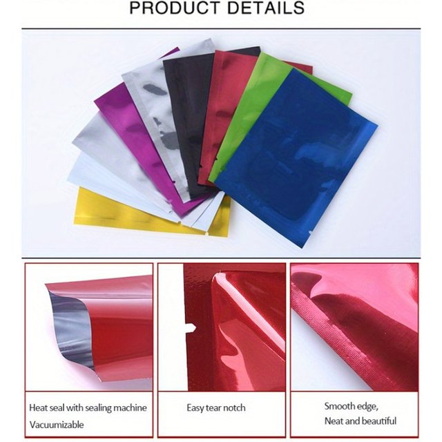 Matte Aluminized Flat Mylar Pouch Custom Print, Lightproof Heat Seal Mini Bag For Snack Cosmetic Jewelry Storage Pack