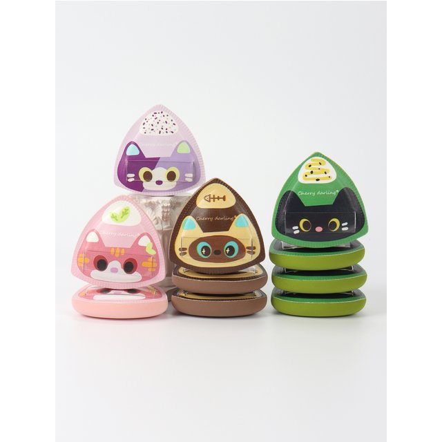 2-4-6Pcs Rice Ball Cat Cloud Powder Puff, Latex-Free Dry and Wet Dual-Use Foundation Makeup Sponge, Suitable for All Skin Types