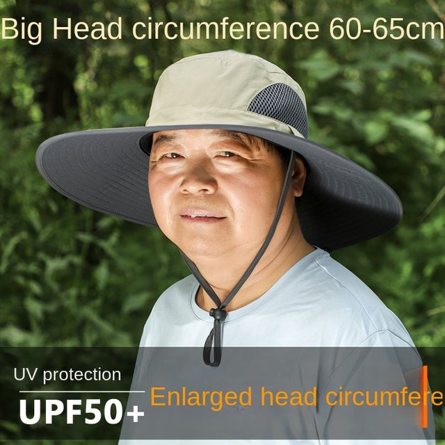 60-65cm Big Head Around The Hat Large Size Big Head Big Face Fat Large Sun Hat Male Fisherman's Hat Sunscreen Cap
