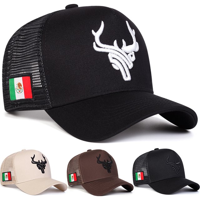 Unisex Antler Embroidery Baseball Net Caps Spring and Summer Outdoor Adjustable Casual Hats Sunscreen Hat Sports Cap