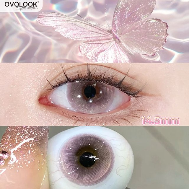 OVOLOOK-2pcs/Pair Beautiful Colored Contact Lenses for Eyes Pink Blue Cosmetic Lenses Color Pupils Lens for Party Korean Lenses