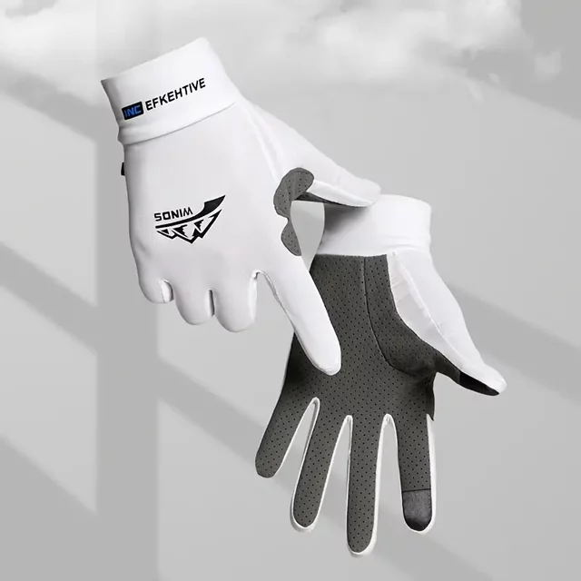 Ice Silk Gloves Breathable Lightweight Cycling Gloves Anti-Slip Sunscreen Full Finger Gloves Outdoor Fishing Driving Gloves