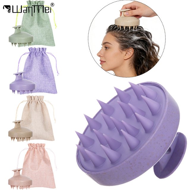1pcs Silicone Scalp Massage Shampoo Brush Hair Washing Comb for Head Body Massage Shower Bath Essentials Salon Hairdressing Tool