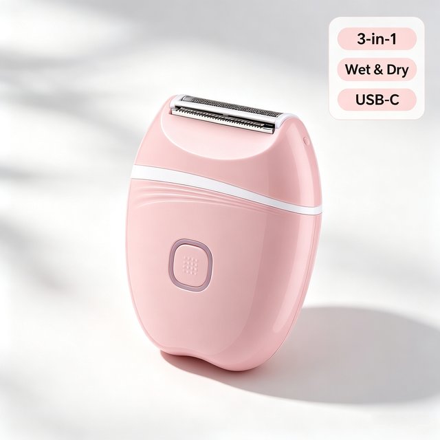 Electric Razor for women, 3-in-1 Lady Shaver Bikini Trimmer, Cordless Wet & Dry Body Hair Remover for Legs Underarm Face