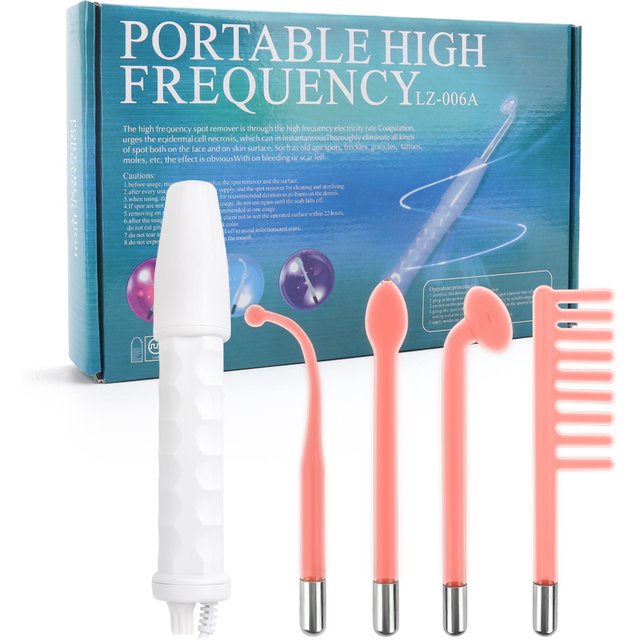 Portable High Frequency Appliance Electrode Tube Wand Electrotherapy Skin Care Facial Spa Tightening Acne Spot Wrinkles Remover