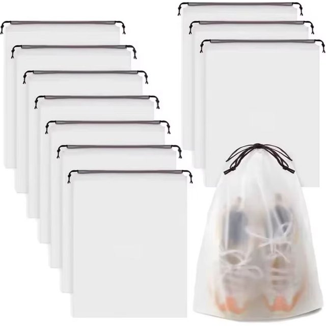 5/10/20PCS Portable Shoe Storage Drawstring Storage Bag for Sundries Travel Makeup Bag Waterproof Transparent Plastic Storage Ba