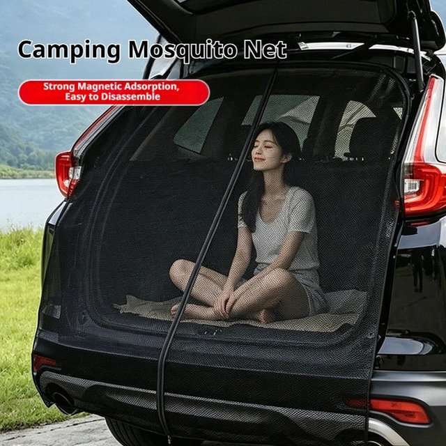 Tailgate Mosquito Net, Sunscreen Magnetic Tailgate Sunshade Net, Sunshade, Magnetic Fly Proof Net, Roof Camping Mosquito Net