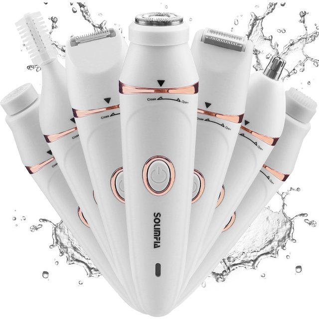 Solimpia 7 in 1 Body Hair Removal Electric Epilator Armpit Hair Bikini Hair Leg Hair Pubic Hair Electric Razor Clipper Shaver