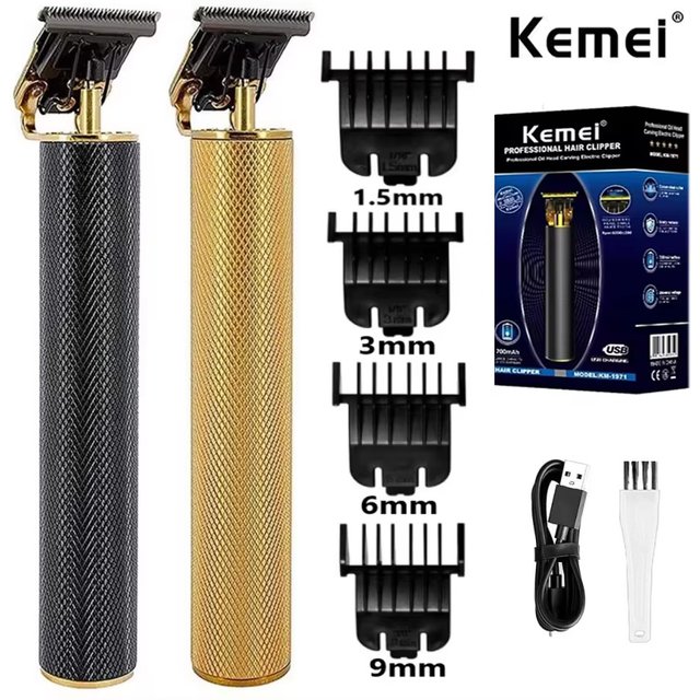 Kemei KM-1971 Baldheaded Hair Clipper 0mm Electric Hair Trimmer Rechargeable Cordless for men Beard Trimmer Cutting Machine