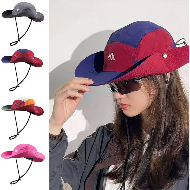 Sunscreen Hat Breathable Quick Drying UV Protection Hiking Bucket Hat UPF50+ Waterproof Adjustable Mountaineering Camping Visor