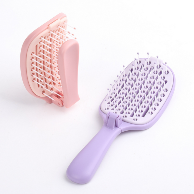 Self Cleaning Hair Brush Foldable Hairstyling Supplies Anti-Static Massage Comb for women Girls Ladies Wives Mothers Home Salon
