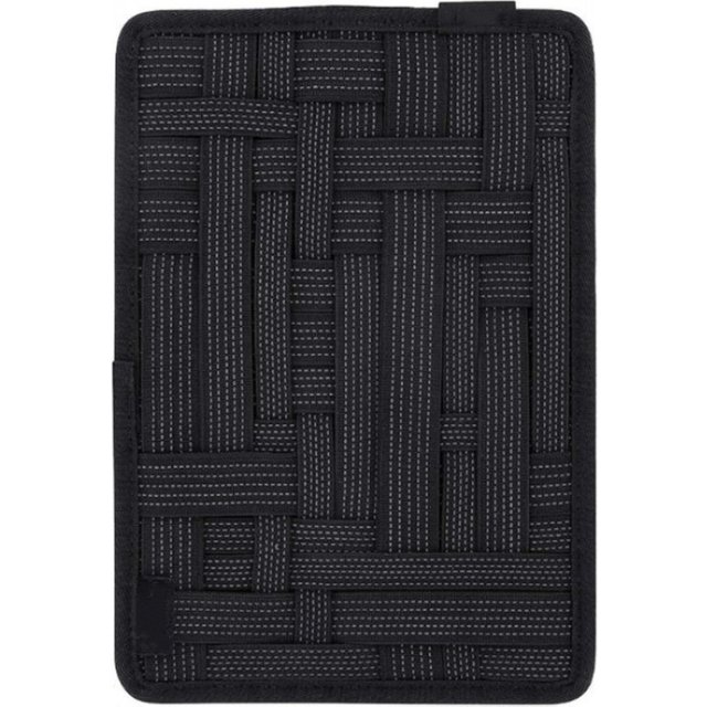 Elastic Band Organizer Board-Portable Travel Insert with Zipper Pocket,Multiple Stretch Straps for Cable/Cosmetics/Tools,Hanging