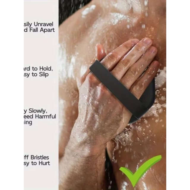 1PC Polygonal Silicone Bath Brush, Deep Exfoliating Massage Body Scrubber Soft Silicone Bathing Tool for Shower