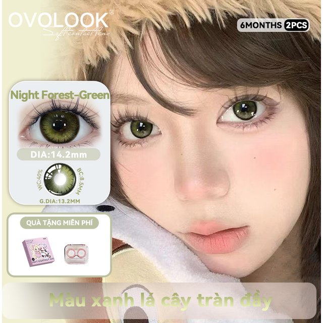 OVOLOOK-2PCS Newest Cosplay Series Colored Contact Lenses for Eyes Halloween Cosmetics Pupils Eye Color Lenses Myopia Green Lens